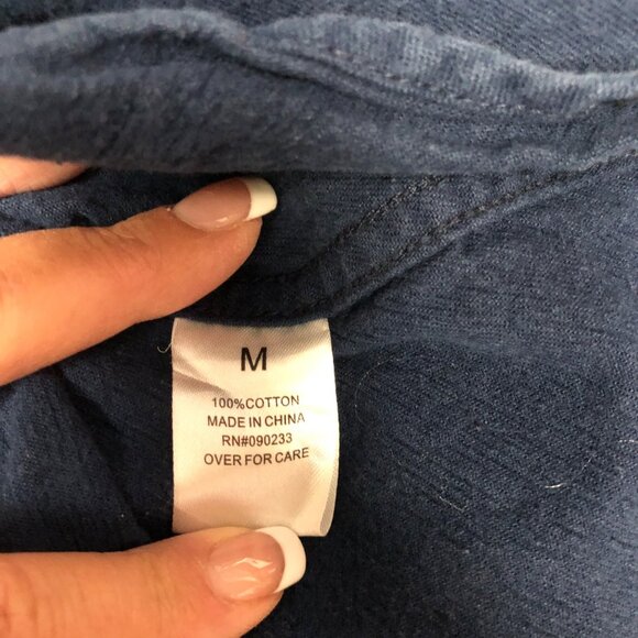 On The Byas Western Shirt Mens Size Medium Blue Southwestern Long Sleeve - Picture 5 of 7